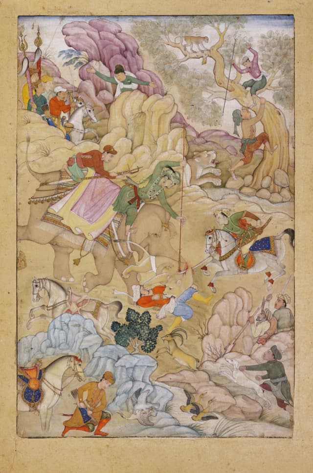 Lion Hunt of Emperor Jahangir, circa 1615